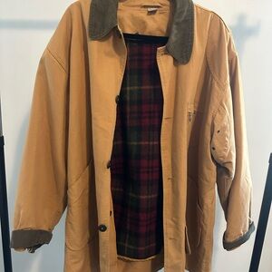 Men's Tan Jacket with Plaid Lining